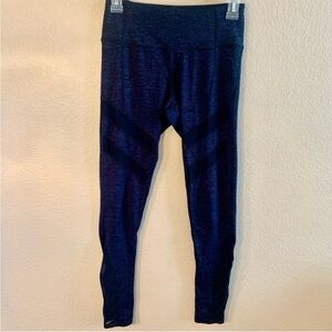 Yogalicious Leggings XS Navy / Black w/ Mesh Panel Striping and Mesh at Ankles